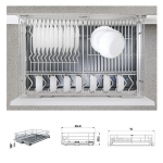 Giá Bát Đĩa Nan Oval Đa Năng Âm Tủ EUROGOLD Inox 304 – Gắn Cánh, Ray Giảm Chấn
