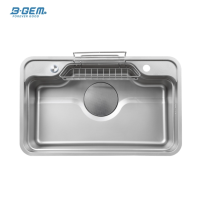 B-gem - Sky 3D - CHẬU BÁN NGUYỆT INOX 304 CÔNG NGHỆ LINEN