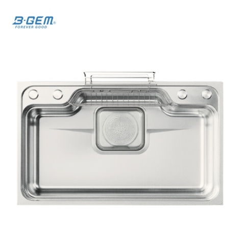 B-Gem - AMC - CHẬU 1 HỘC INOX 304 CÔNG NGHỆ LINEN