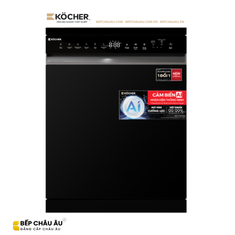 Máy Rửa Bát Köcher X15 Smart AI 17 Bộ – AI Wash, Sấy Turbo Dry, Diệt Khuẩn UV, Lưu Trữ 7 Ngày