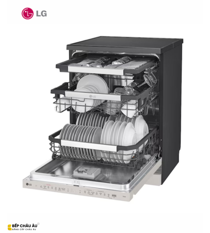 Máy Rửa Bát LG LDT14BGA3 14 Bộ – QuadWash TrueSteam, Sấy Hé Cửa, Inverter, Wi-Fi ThinQ