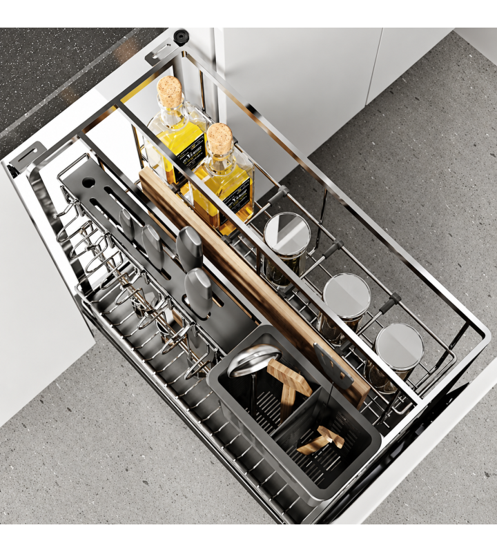 Giá Dao Thớt Nan Dẹt Inox Mờ EUROGOLD 304 – Ray Giảm Chấn