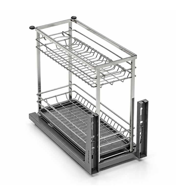 Giá Gia Vị Inox Nan Dẹt EUROGOLD 304 – Ray Giảm Chấn