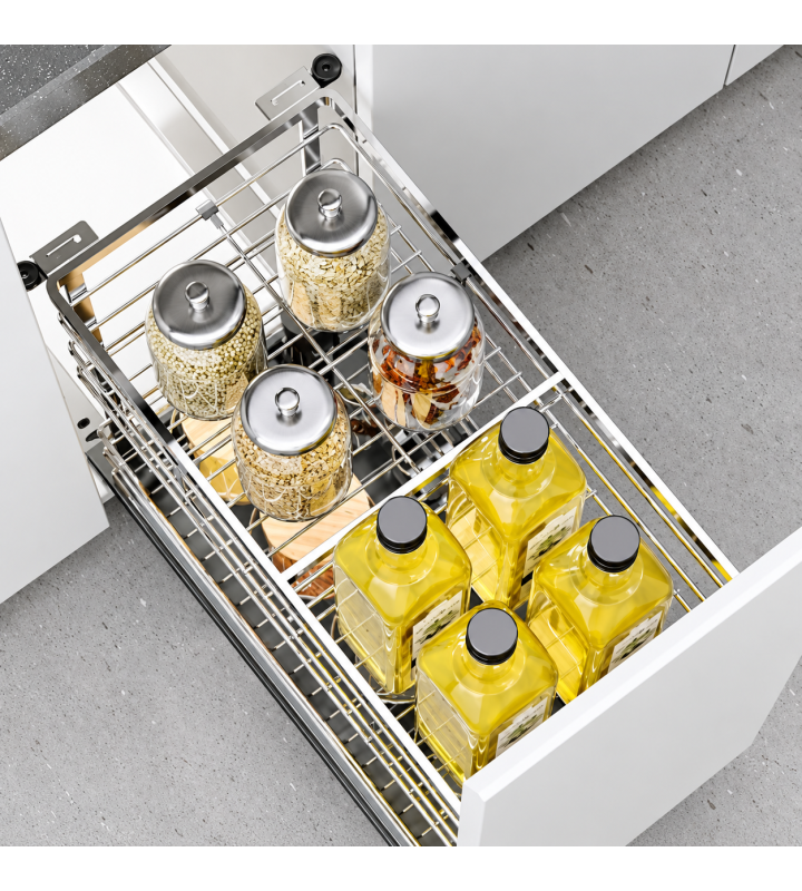 Giá Gia Vị Inox Nan Dẹt EUROGOLD 304 – Ray Giảm Chấn