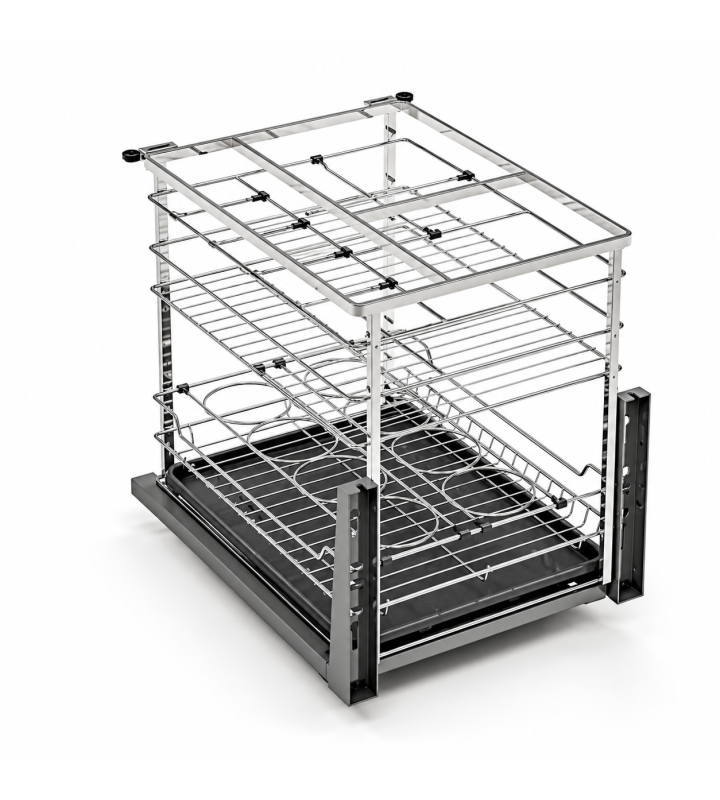 Giá Gia Vị Inox Nan Dẹt EUROGOLD 304 – Ray Giảm Chấn