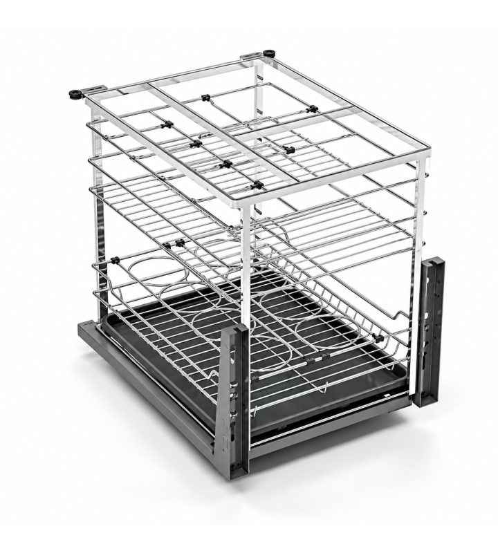 Giá Gia Vị Inox Nan Dẹt EUROGOLD 304 – Ray Giảm Chấn