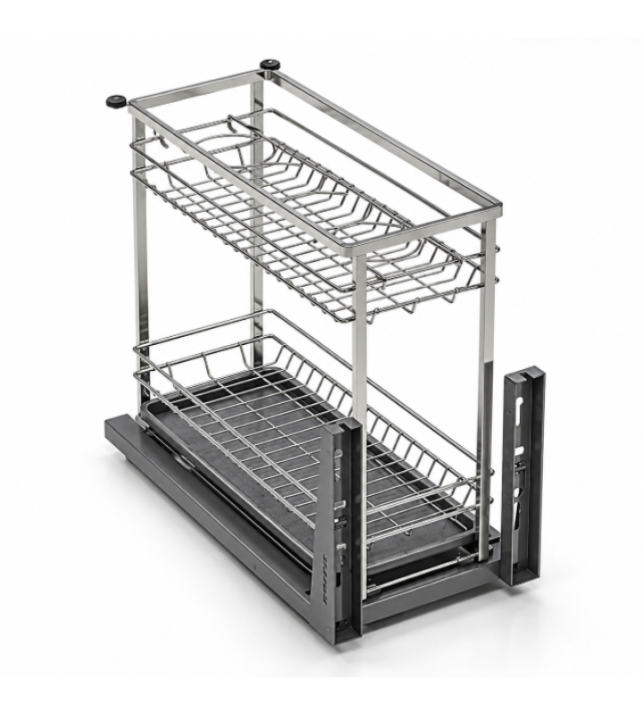 Giá Gia Vị Inox Nan Dẹt EUROGOLD 304 – Ray Giảm Chấn