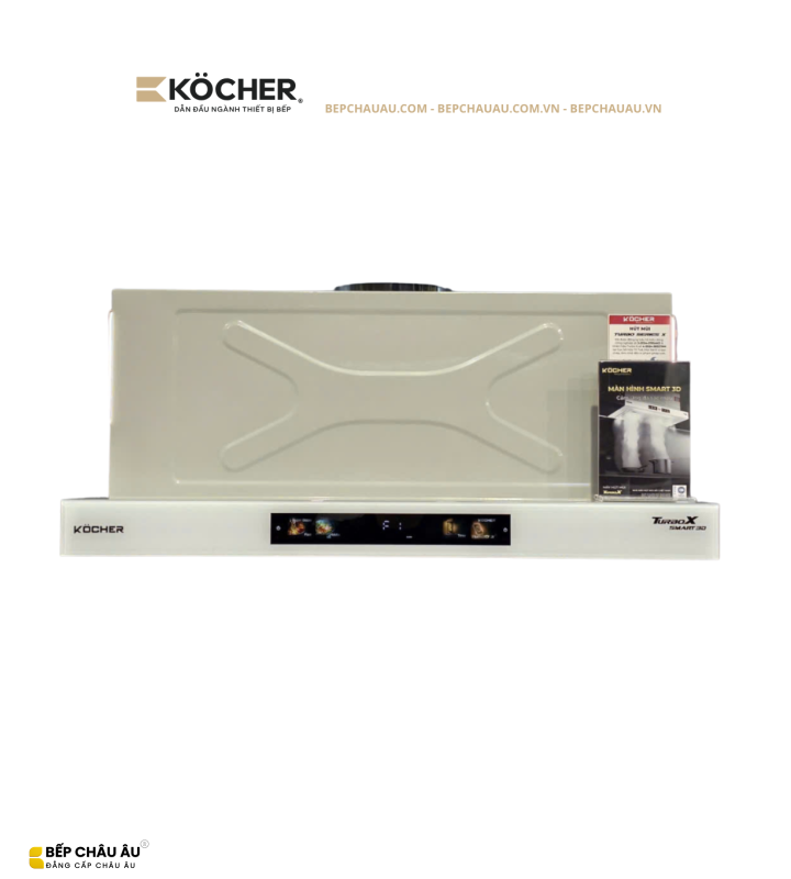 Máy Hút Mùi Âm Tủ Köcher TURBO X3D-350N 70cm Màu Trắng – Smart 3D, Booster 1800m³/h, Ultra Swing Siêu Êm
