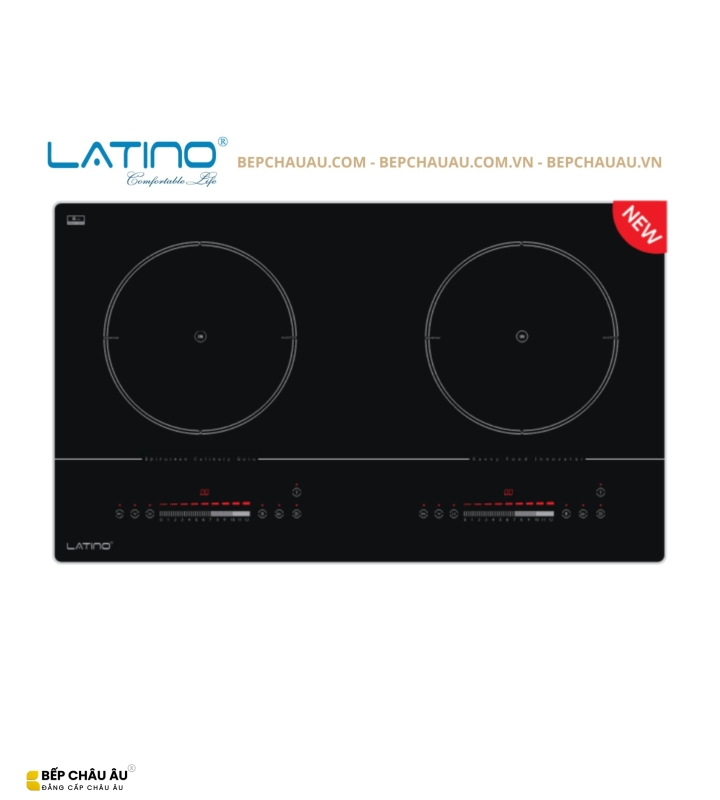 Bếp Từ Đôi Latino LT-I2D1098L Inverter – Kính Platinum Ceramic, Booster, 12 Mức Công Suất, Nhập Khẩu Malaysia